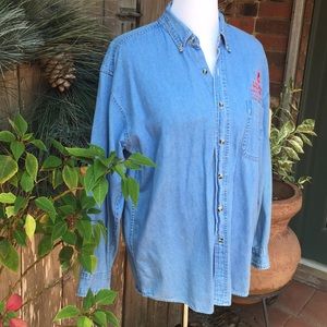 Blue denim shirt
